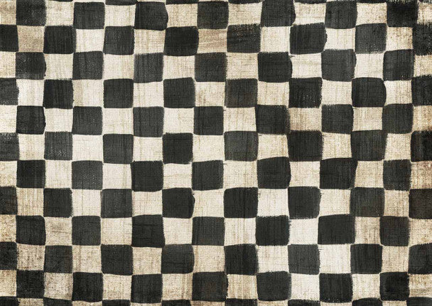 Decoupage Queen - Iveta's Hand Painted Checks A4 Rice Paper