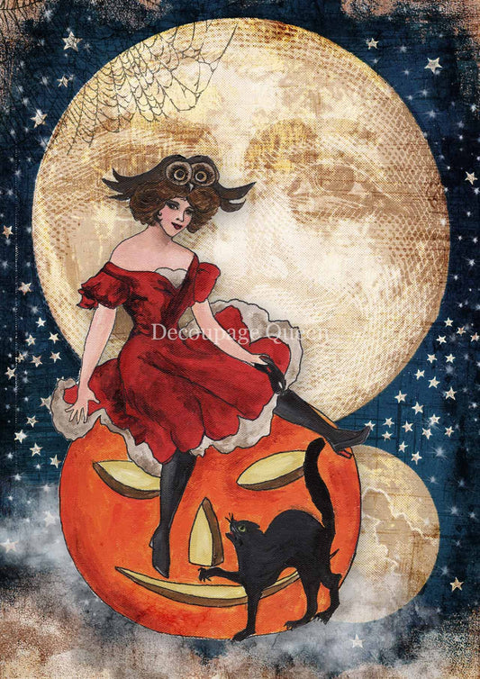 Decoupage Queen - Vintage Witch A3 Rice Paper