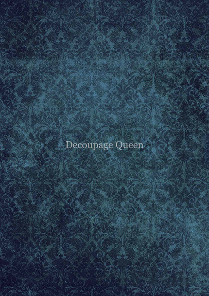 Decoupage Queen - Blue Brocade A4 Rice Paper