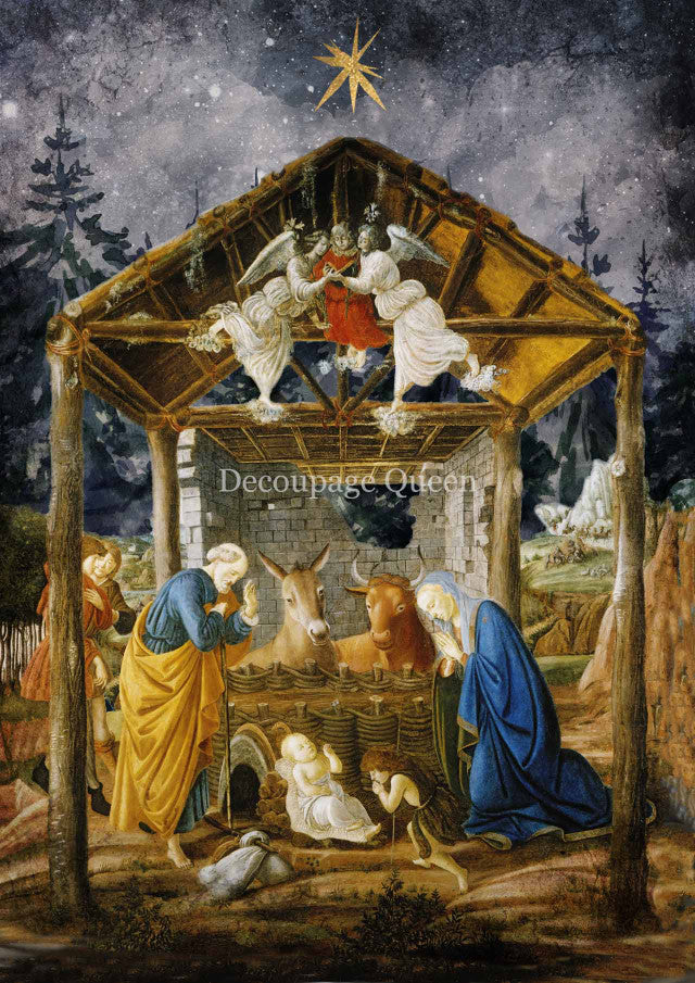 Decoupage Queen - Botticelli's Nativity Rice Paper A4 8.3x11.7"