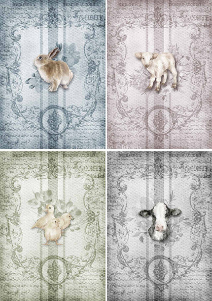 Decoupage Queen - Spring Animals 4 Pack A4 Rice Paper