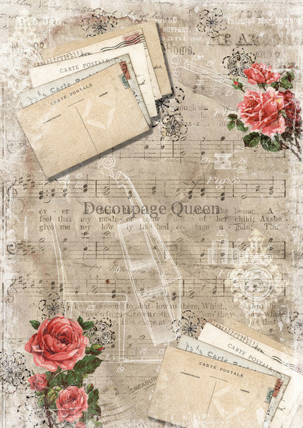 Decoupage Queen - Autumn Violin Background A4 Rice Paper