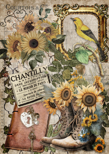 Decoupage Queen - Garden Boots A4 Rice Paper