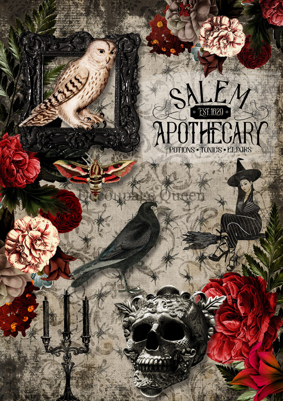 Decoupage Queen : Salem Apothecary Rice Paper Ltd Edition