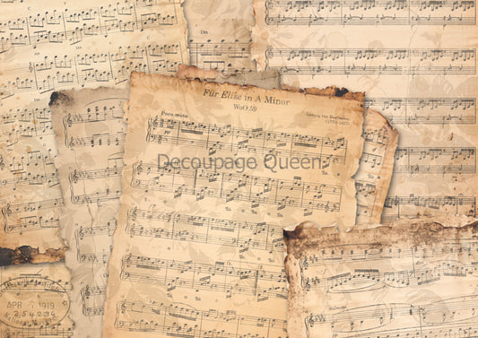 Decoupage Queen - Vellum Paper : Dainty and the Queen - Fur Elise A1 23x33"