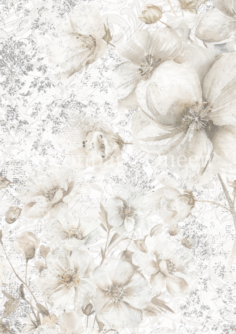 Decoupage Queen - Dainty and the Queen : Delicate Flower A4 8.5x11.7" Rice Paper