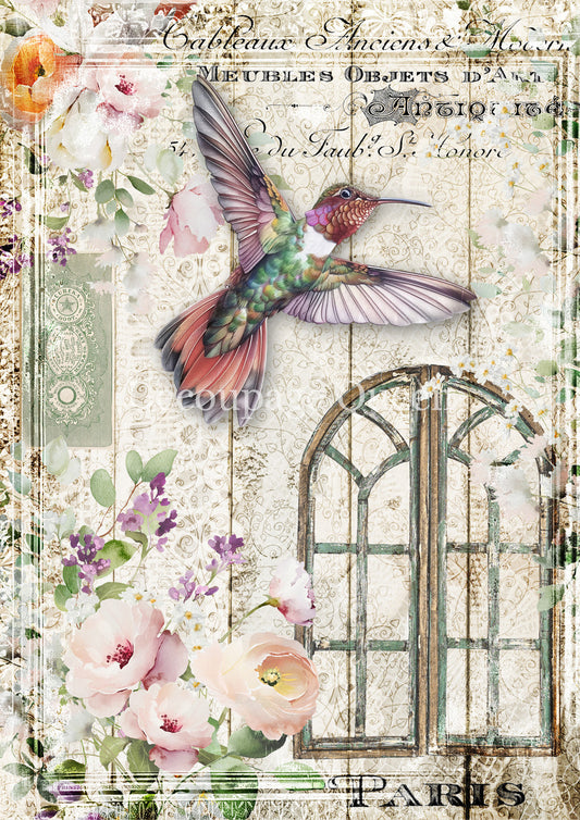 Decoupage Queen A4 Airy Hummingbird