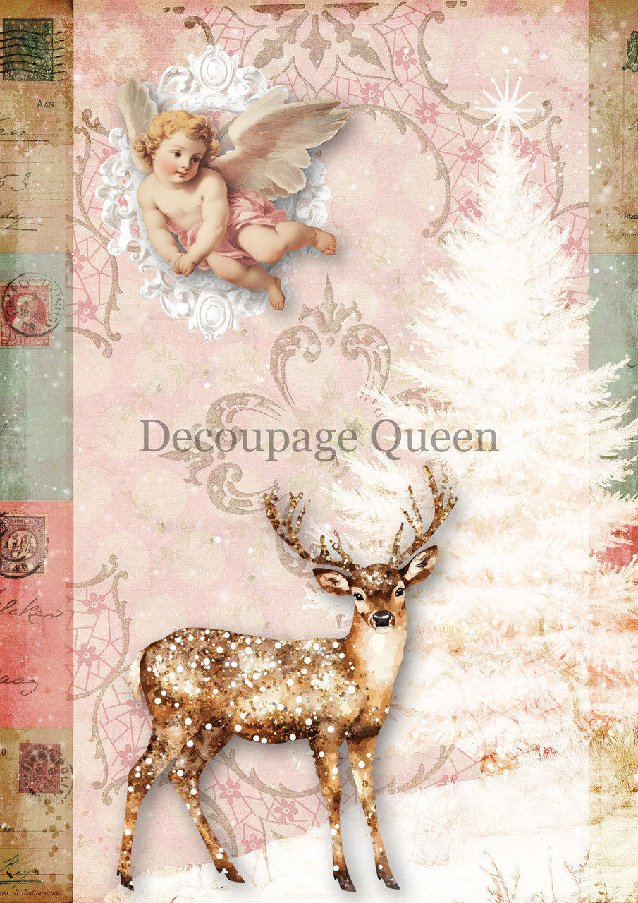 Decoupage Queen - Summer 2025 Pink Christmas in July - Pink Deer A4 & A3