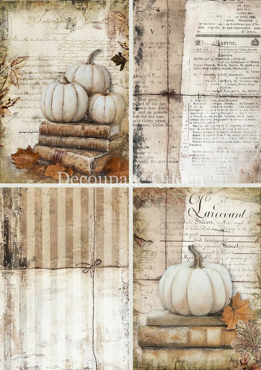 Decoupage Queen - Cottage Pumpkins Four Pack Rice Paper A4, A3
