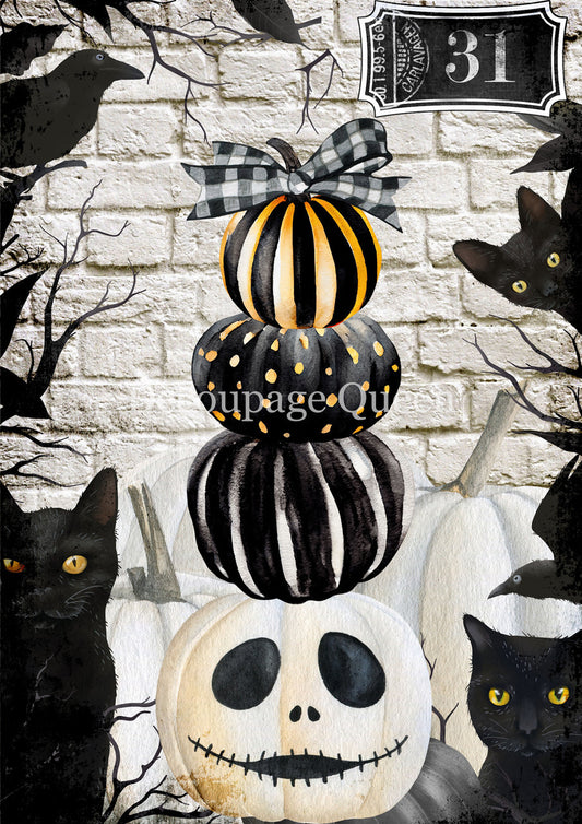 Decoupage Queen - Tall Pumpkins Rice Paper A4, A3