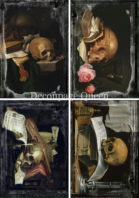 Decoupage Queen - Old Masters Vanitas Four Pack Pack Rice Paper A4, A3