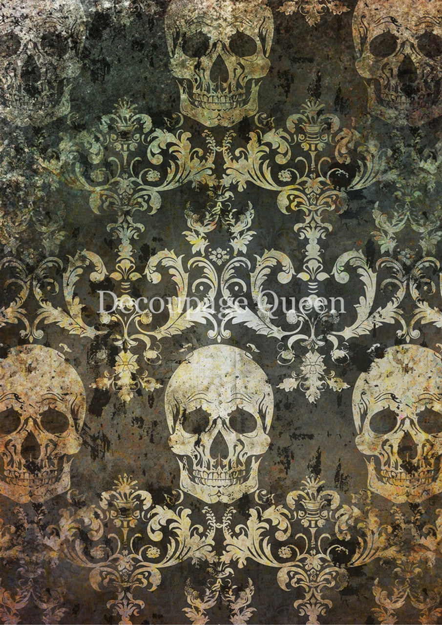 Decoupage Queen - Grunge Skulls Rice Paper A4, A3, A1