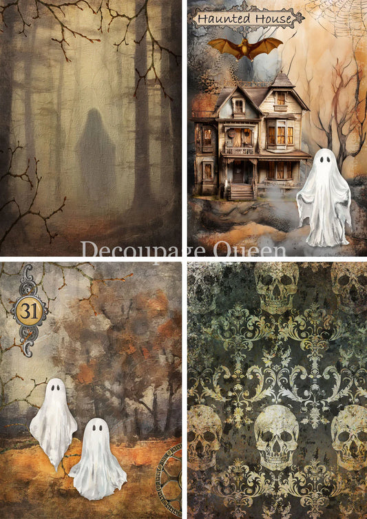 Decoupage Queen - Ghastly Four Pack Rice Paper A4, A3