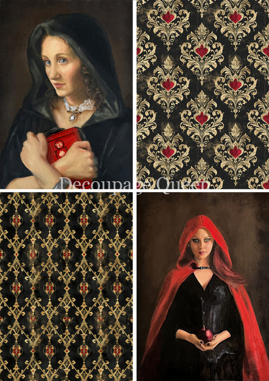 Decoupage Queen - Teresa Rene Art Dark Secrets Four Pack Rice Paper A4, A3