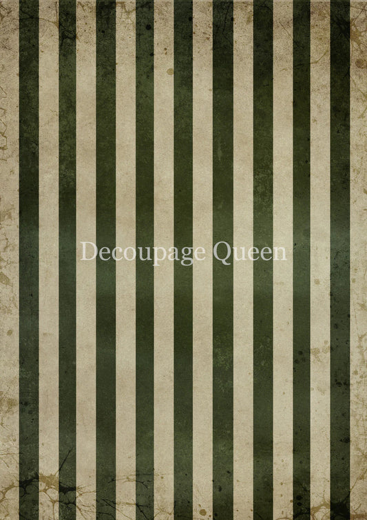 Decoupage Queen - Mossy Stripes Pack Rice Paper A4, A3