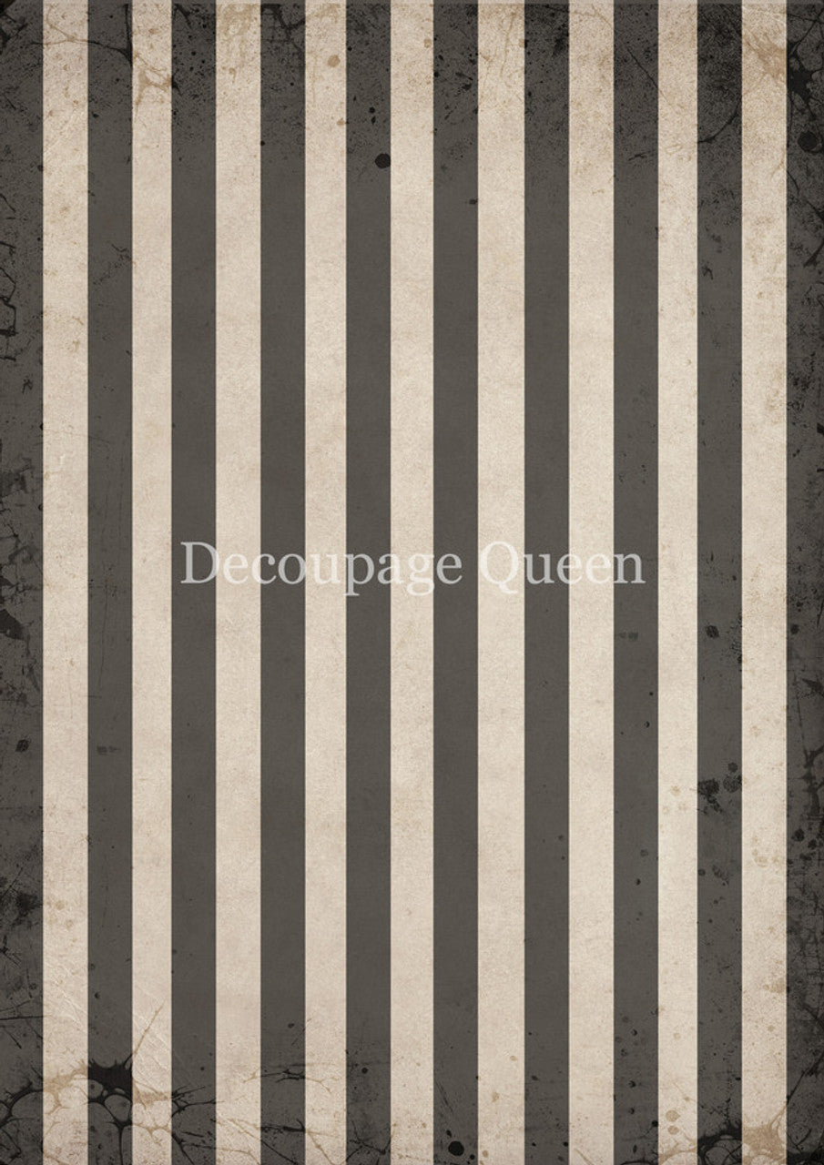 Decoupage Queen - Grey and Tan Strips Rice Paper A4, A3