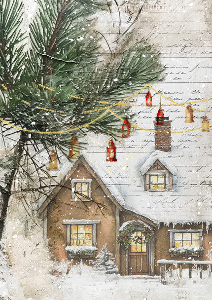 Decoupage Queen - Ellen J Goods, Woodland Cottage A4 & A3 Rice Paper