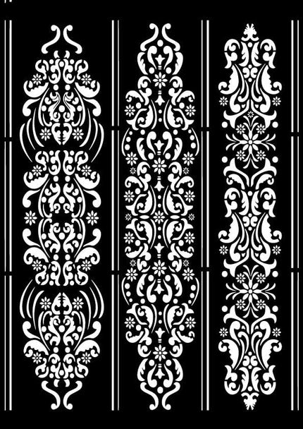 Decoupage Queen French Borders Stencil A4