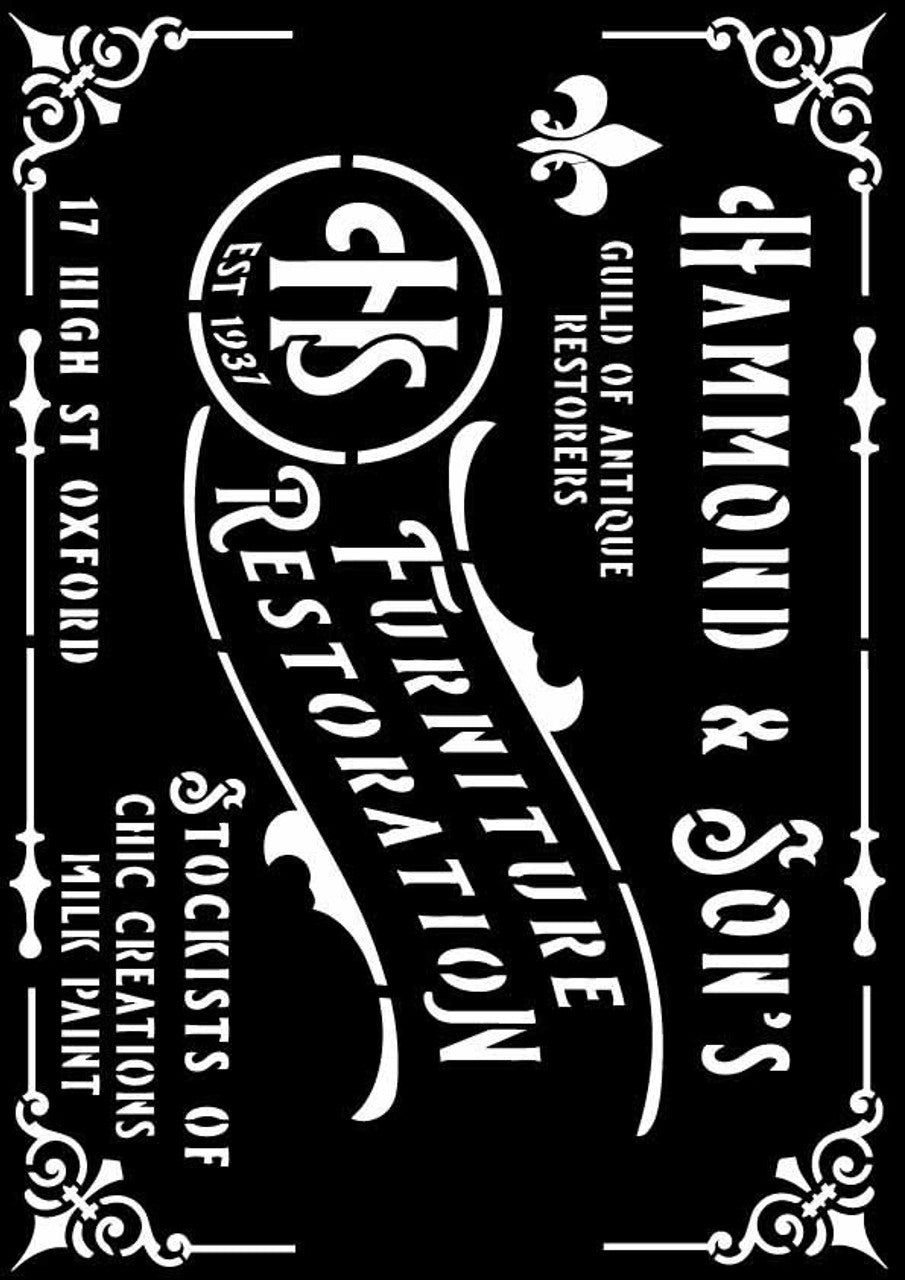 Decoupage Queen Hammonds - Furniture Stencil A4