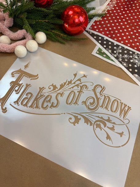 Decoupage Queen Stencil Flakes of Snow