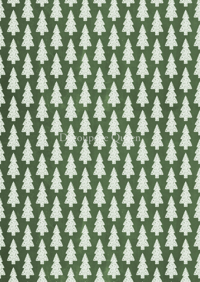 Decoupage Queen - Vellum Paper : Patterned Pines  A4 8.3x11.7"