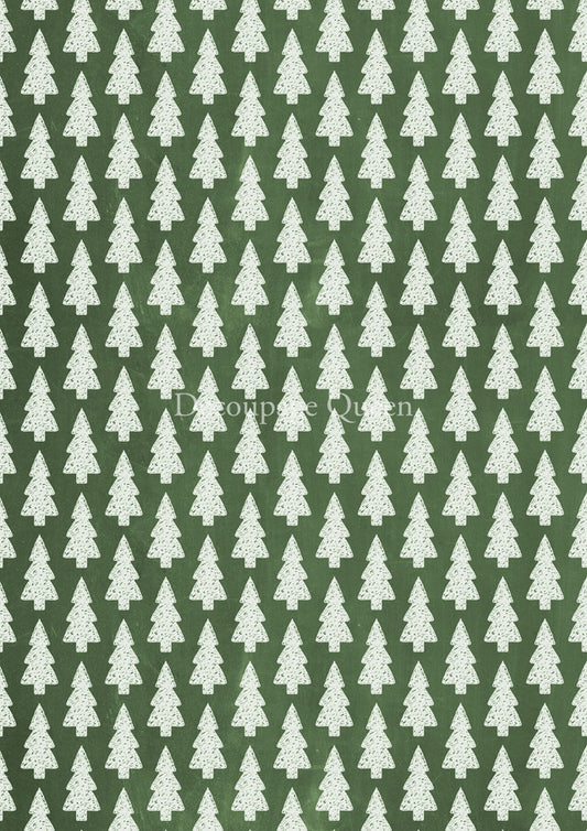 Decoupage Queen - Vellum Paper : Patterned Pines  A4 8.3x11.7"