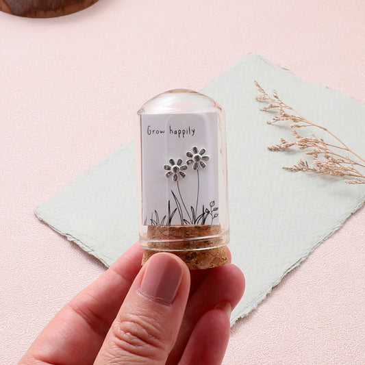 Grow Happy Silver Earrings