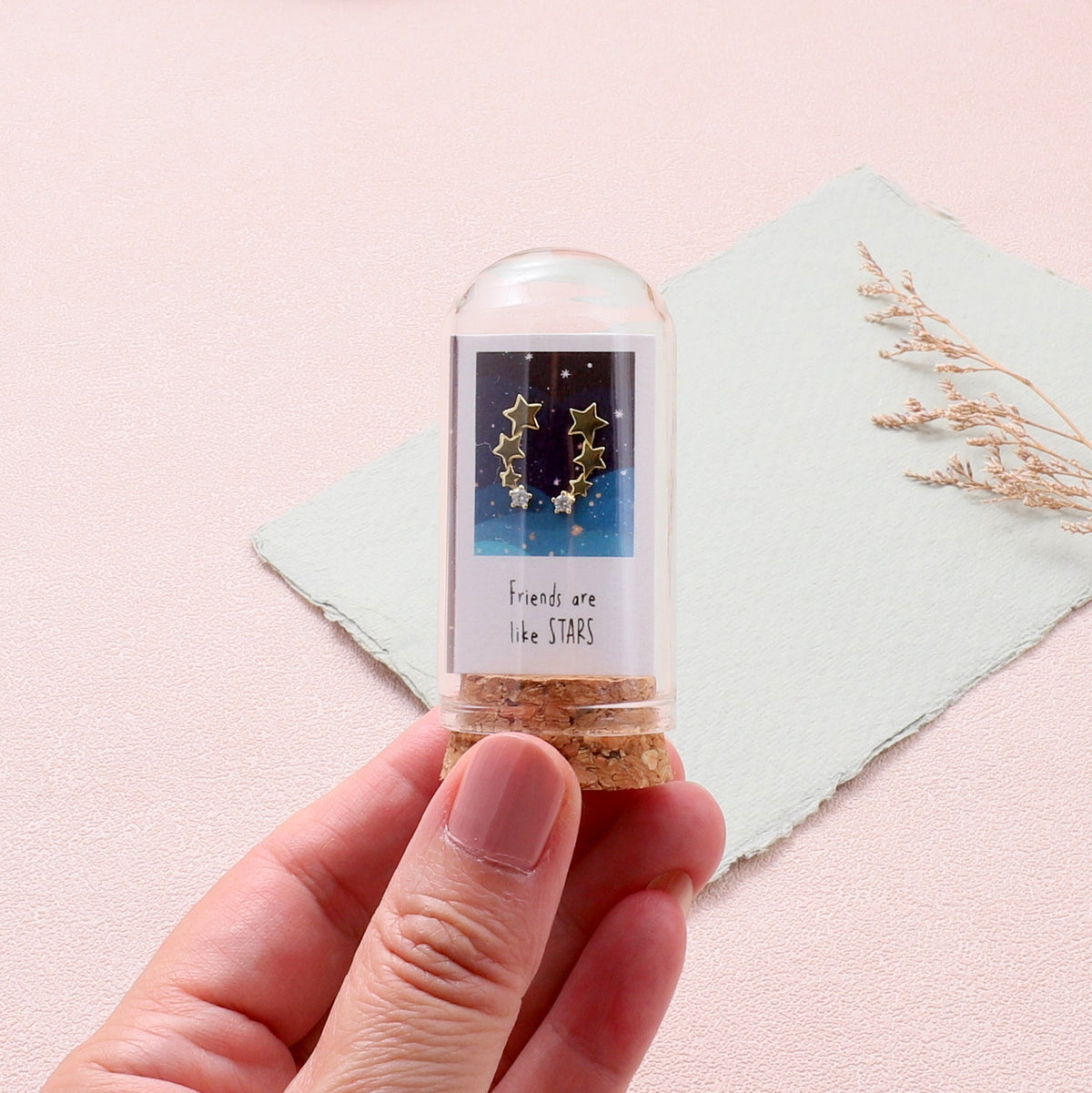 Friends Are Like Stars Earrings Gold