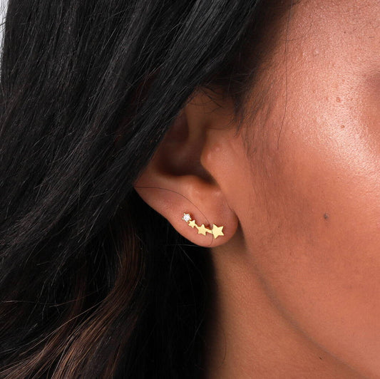 Friends Are Like Stars Earrings Gold