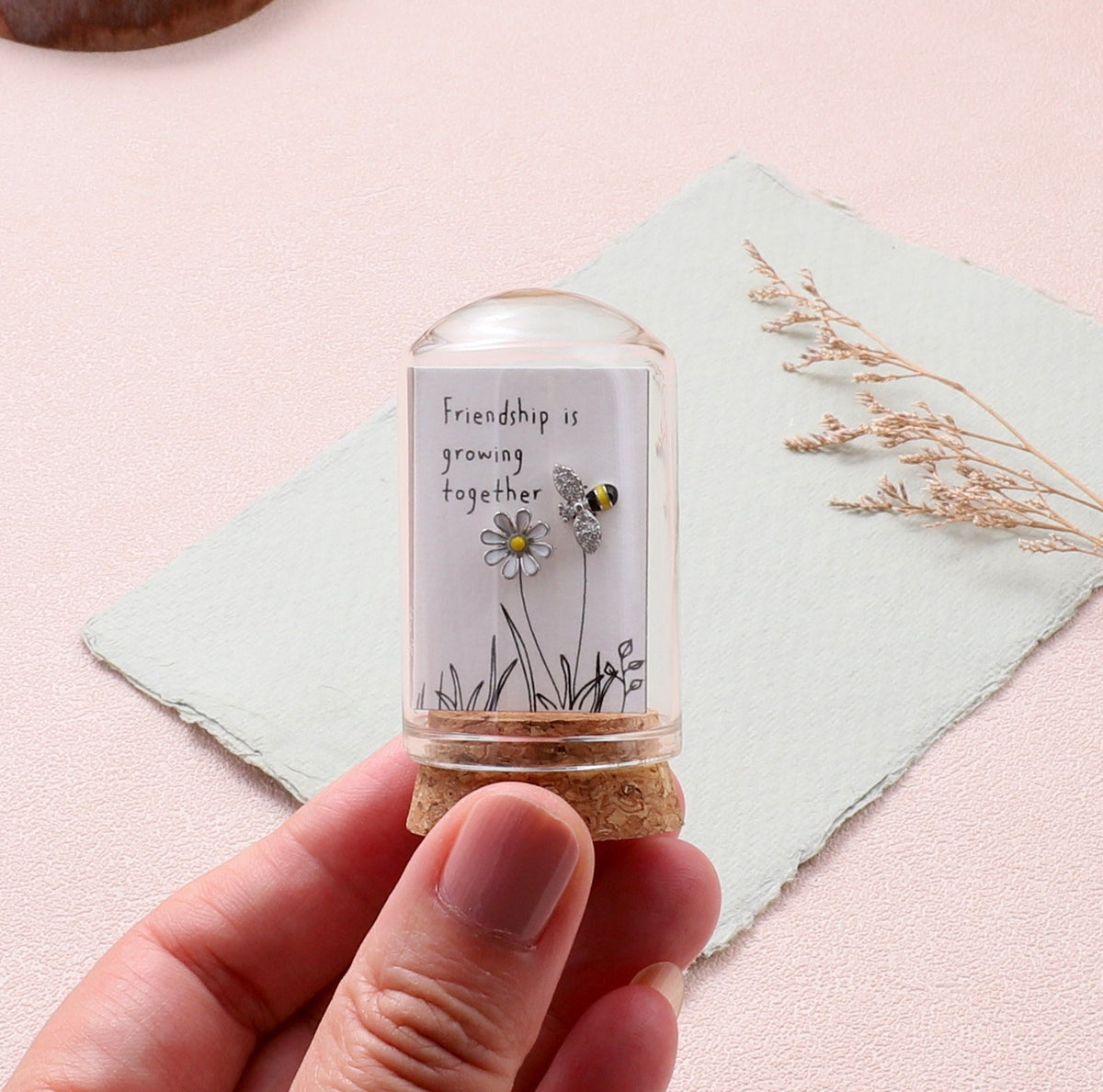 Friendship Bee and Flower Earrings Silver
