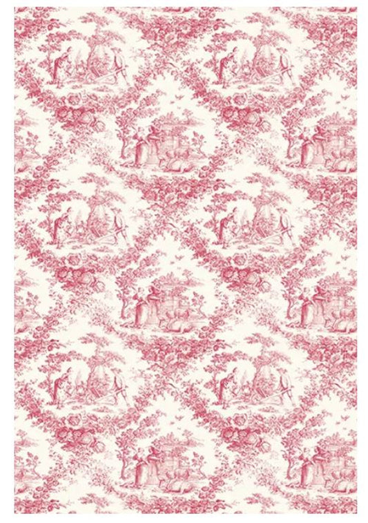 Calambour : Red Toile Pastoral Pattern A3