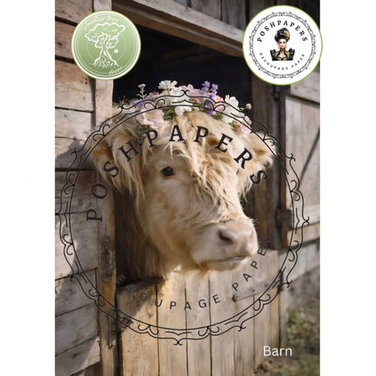 Posh Papers - Highland Cow With Pastel Flowers 53x73 cm, A4