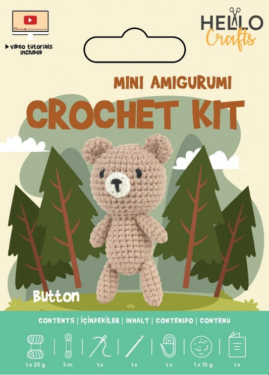 Hello Crafts - Mini Amigurumi Crochet Kit - Button
