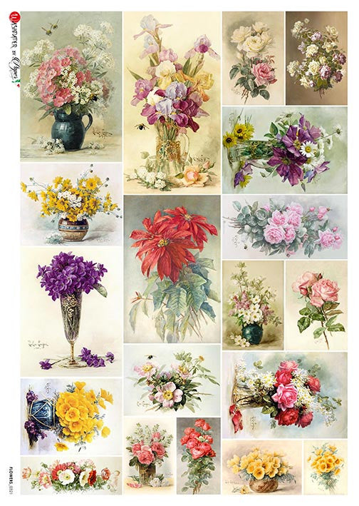 Paper Designs - Victorian Floral Mini Paintings A3 Rice Paper