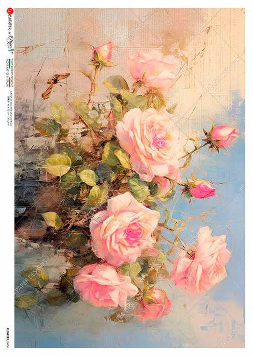 Paper Designs - Abstract Roses A4 Decoupage Paper