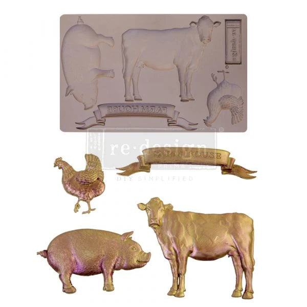 Re-Design With Prima® Decor Mould - Farm Animals 5x8"
