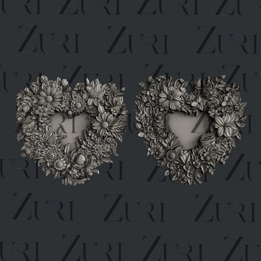 Zuri Designs Inc: Floral Lovehearts