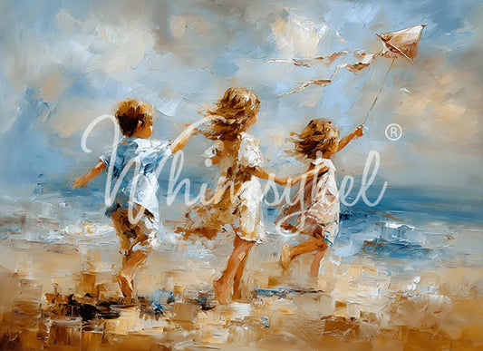 Whimsykel Designs : Decoupage Paper : Fly A Kite (20x14 & 29x21")