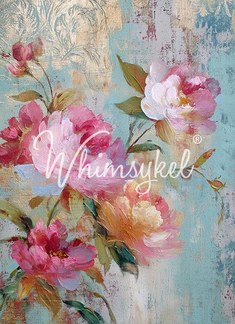 Whimsykel Designs : Fresco of Roses I 21x29" & 14x20"