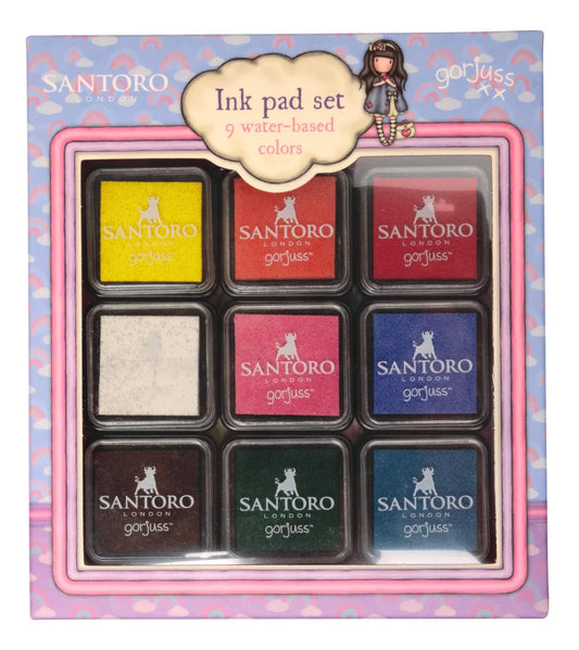 Santoro Ink Pad Set 9 Water Base4d Colors Gorjuss