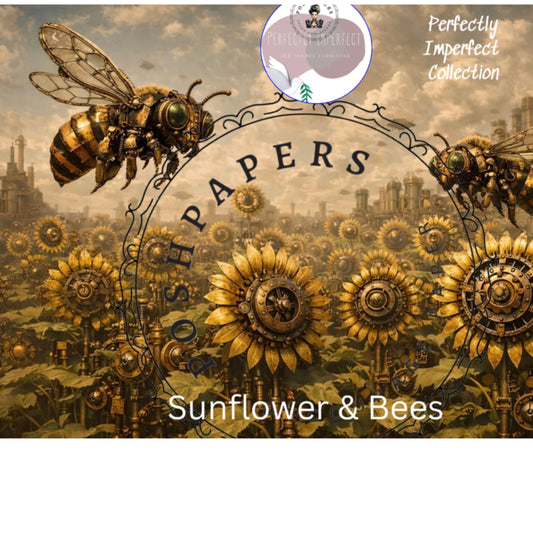 Posh Papers - Sunflowers & Bees Steampunk  53x73 cm