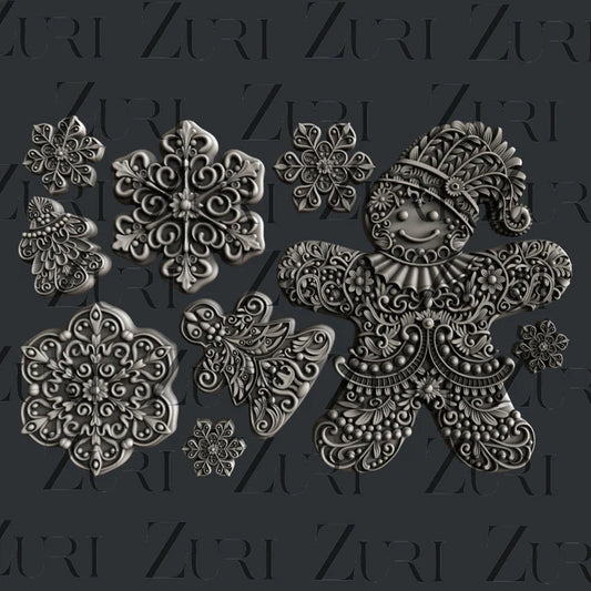 Zuri Mould - Gingerbread Cookies Set 1