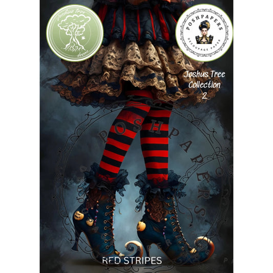 Posh Papers - Red Stripes Witches Legs 53x73 cm