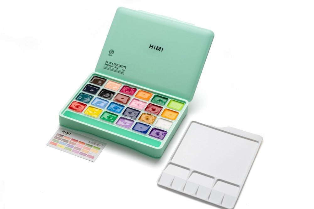 HIMI Jelly Cup Gouache 24 Colors 30 g Green Case