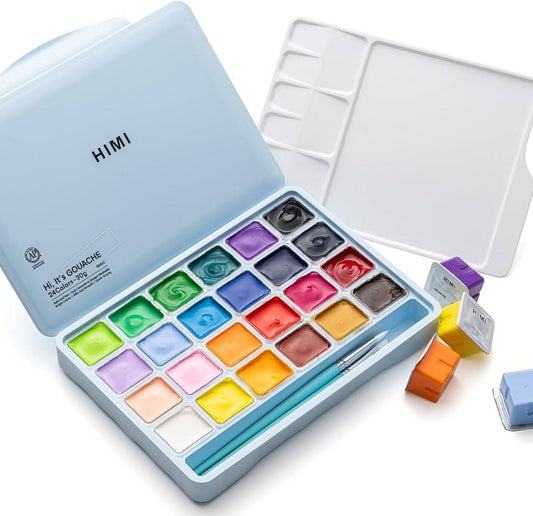 Himi Hi It's Gouache 24 Colors Jelly Cup Paint Set  30 G Blu