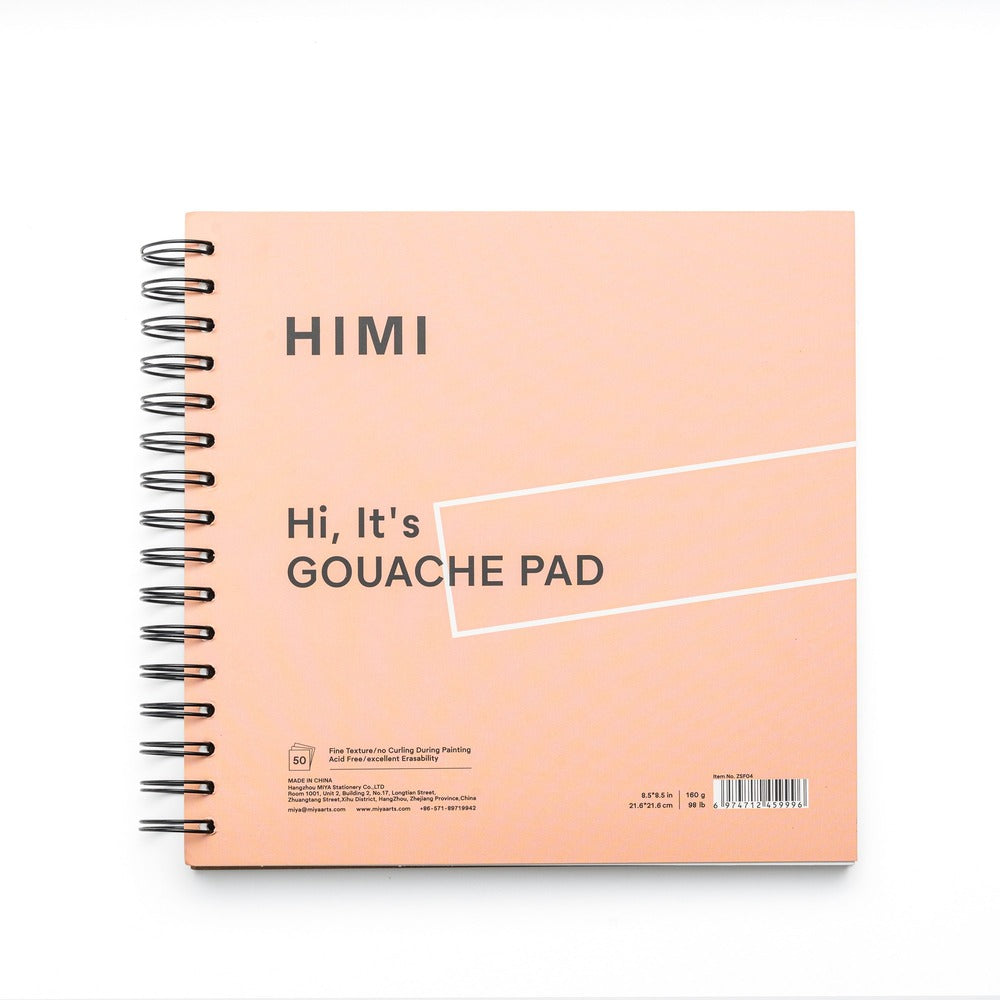 HIMI Spiral Gouache Pad 8.5x8.5" Pink
