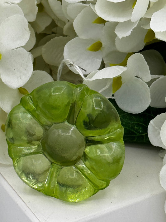 Floral Glass Knob Green
