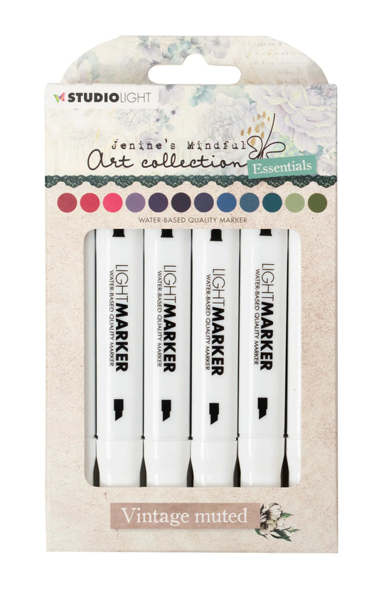 Studio Light Markers : Vintage Muted Essentials 12pc