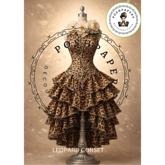 Posh Papers - Leopard Mannequins Corset Dress 53x73 cm