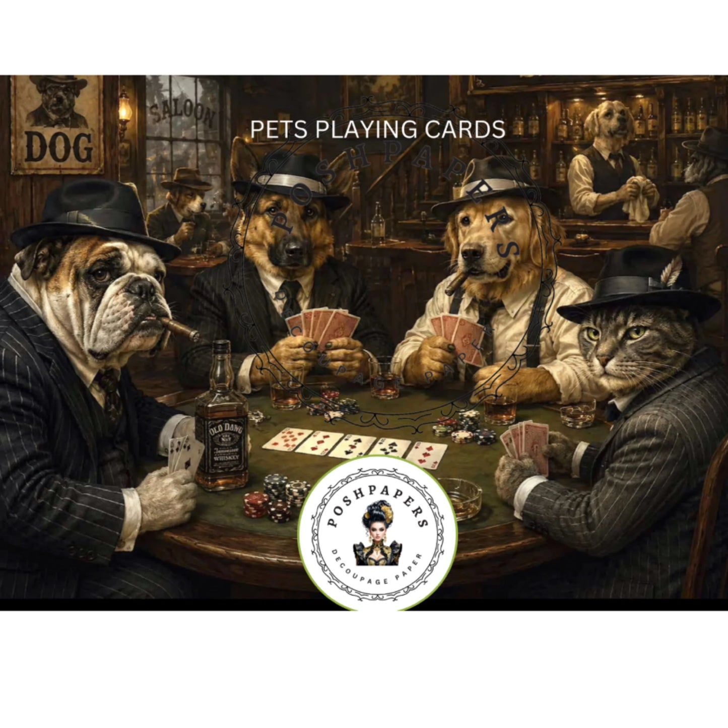 Posh Papers - Pets Playing Cards 53x73 cm